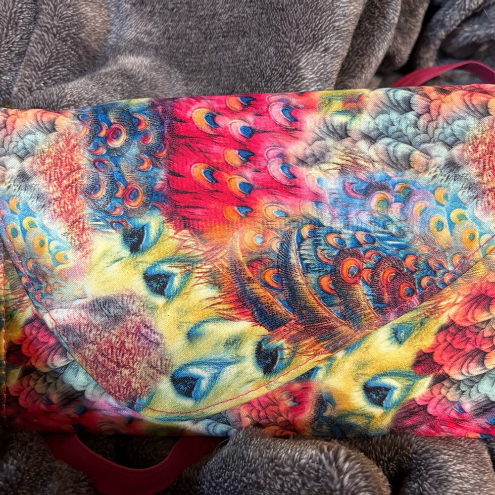 Colorful Feather Pattern Clutch